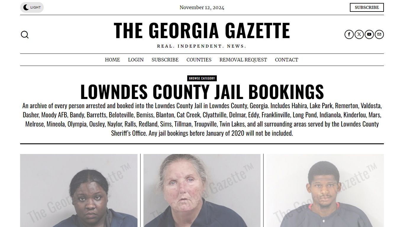 Lowndes County Jail Bookings – The Georgia Gazette